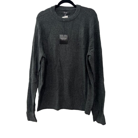 NWT Nordstrom Men's Shop Size XL/3XL Grey Dark Charcoal Heater CrewNeck … - Picture 1 of 7